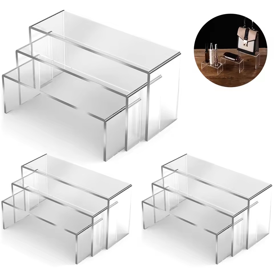 Display Risers Set - 3/6/9/12 قطعة واضح الاكريليك عرض موقف