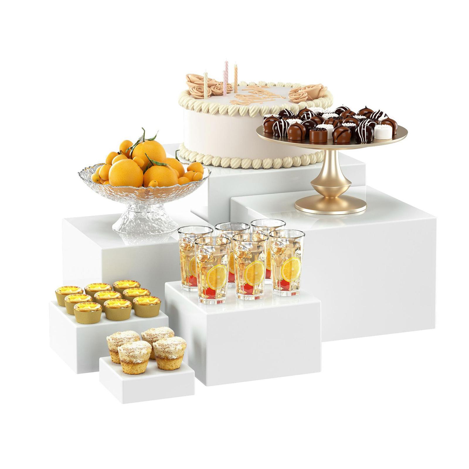 Display Risers Set - 6x الاكريليك بوفيه الناهض الحلوى الجدول