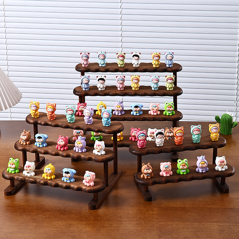 Display Risers Set - 2/3/4/5 طبقة خشبية عرض الناهض الرف