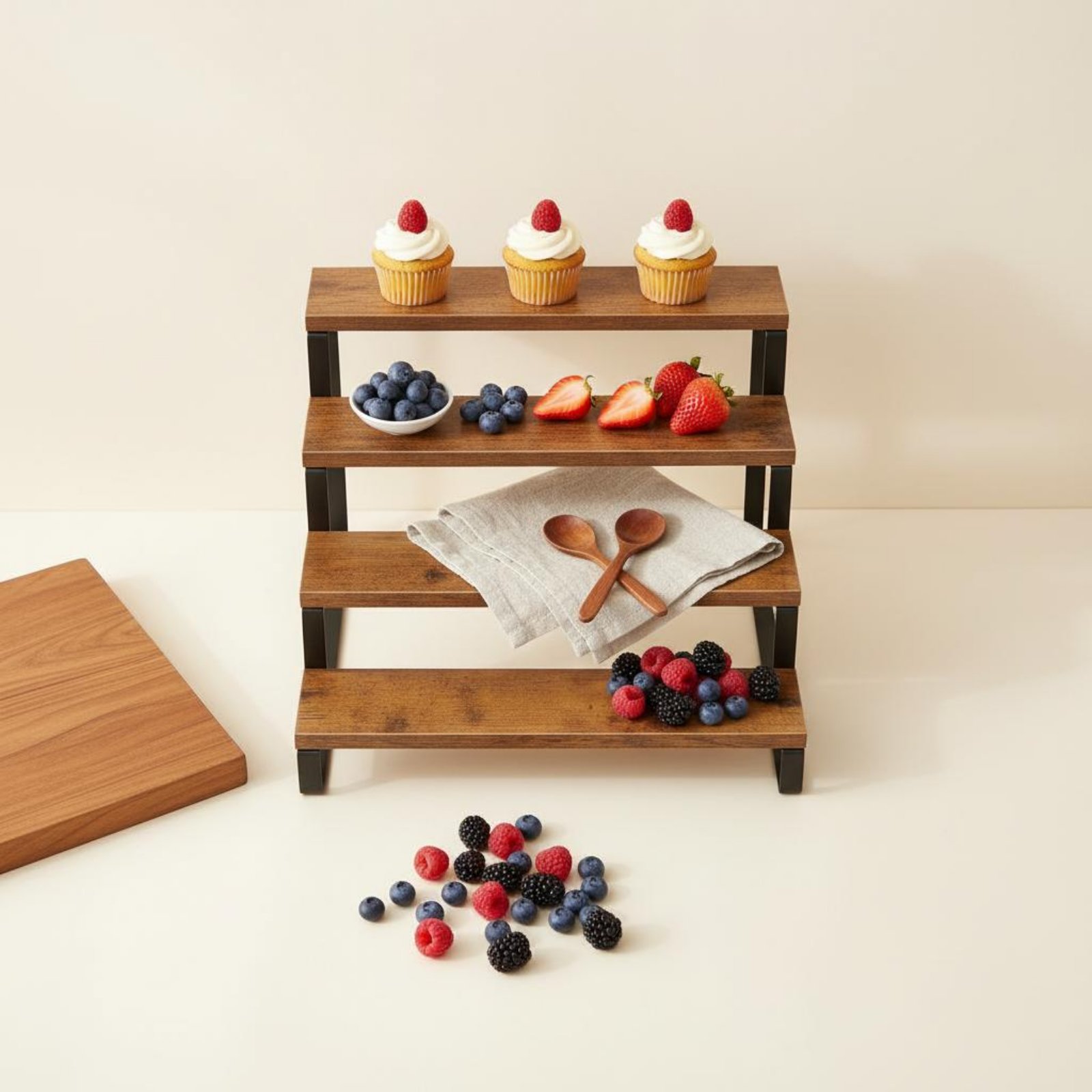 Display Risers Set - حامل عرض خشبي متعدد الطبقات من