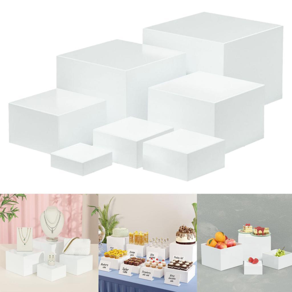 7 قطع الاكريليك مكعب صندوق عرض - مراجعة Display Risers Set وسعره
