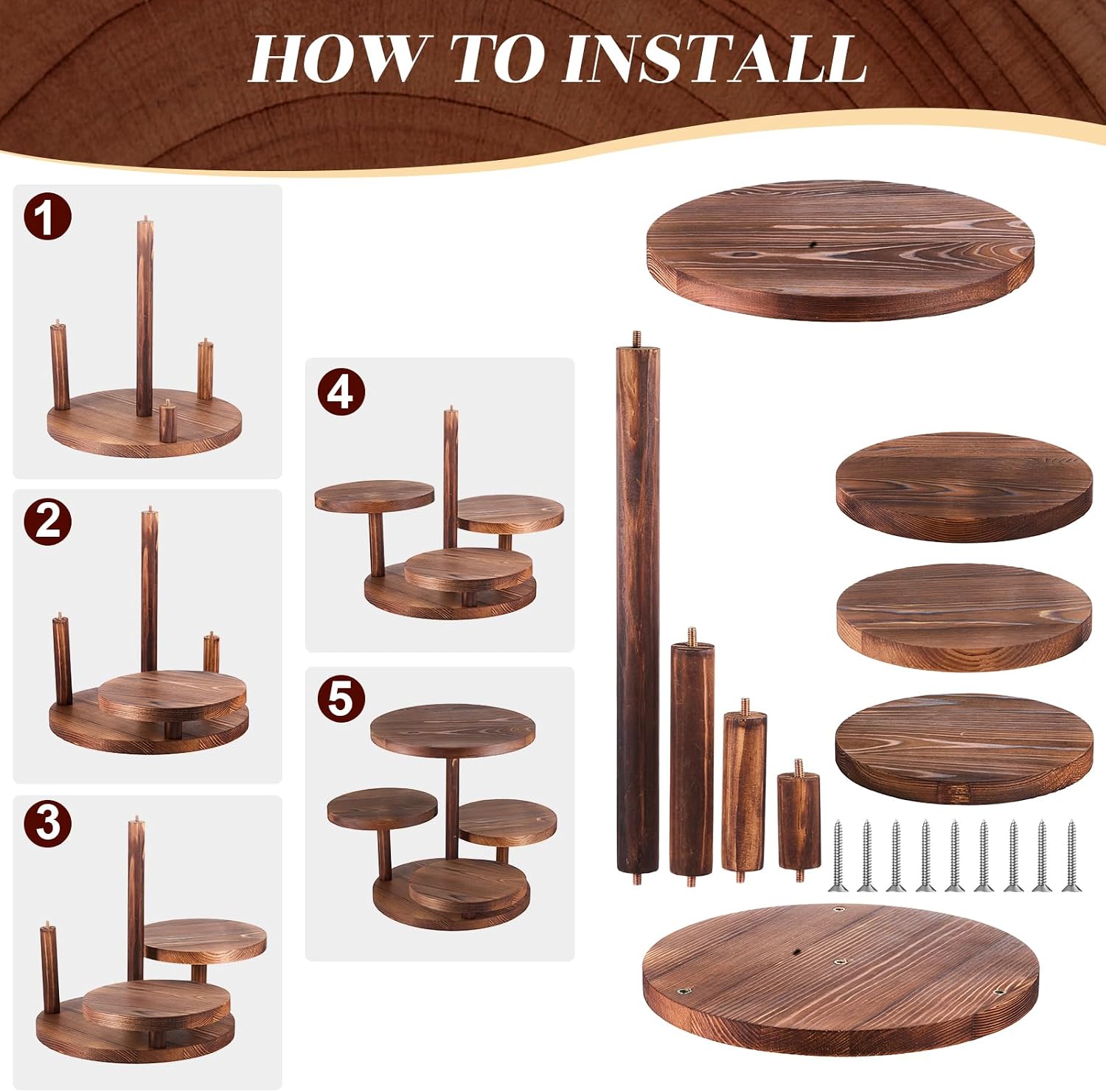 مجموعة من 8 حوامل كيك خشبية دا - مراجعة Display Risers Set وسعره