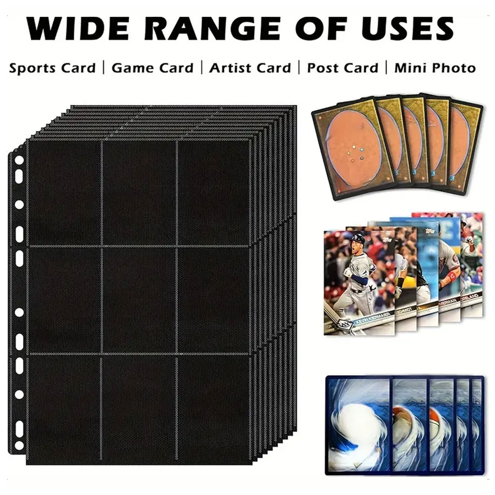 صفحات غلاف بطاقة التداول السود - مراجعة Trading Card Binder وسعره
